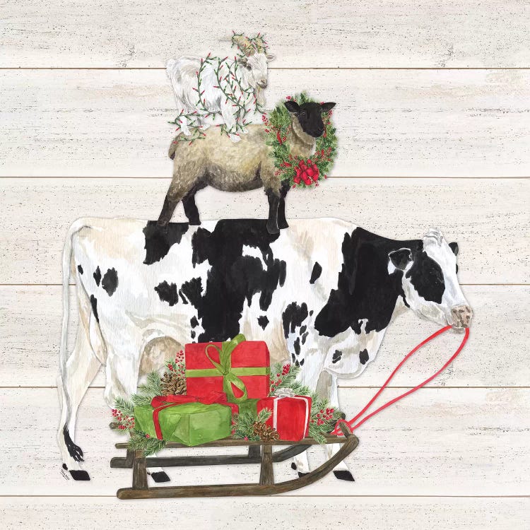 Christmas On The Farm VII Trio Facing Right by Tara Reed wall art