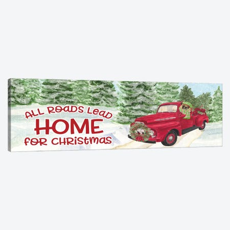 Dog Days Of Christmas - Roads Lead Home Canvas Print #TRE127} by Tara Reed Canvas Artwork
