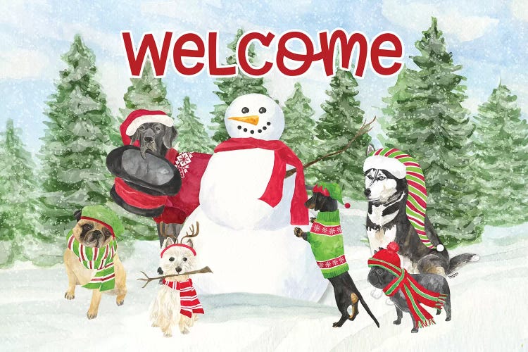 Dog Days Of Christmas - Welcome by Tara Reed wall art