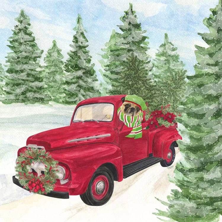 Dog Days Of Christmas IV - Truck by Tara Reed wall art