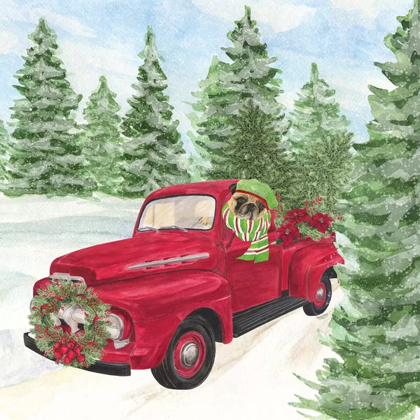 Evergreen Trees: Dog Days Of Christmas IV - Truck by Tara Reed