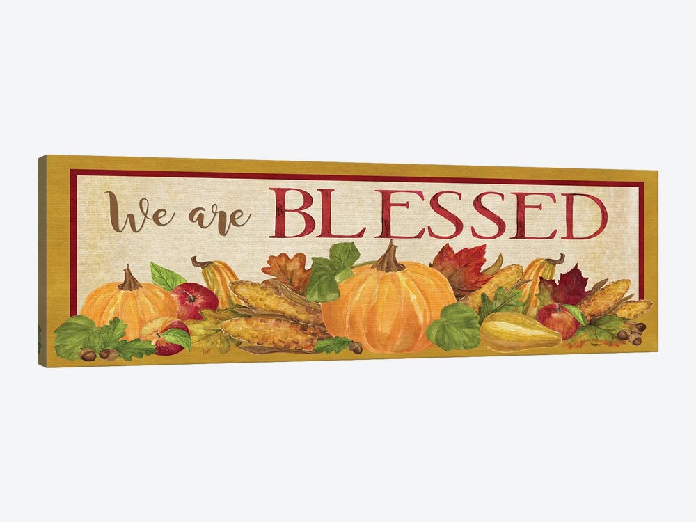 Fall Harvest We are Blessed Sign by Tara Reed 1-piece Canvas Print