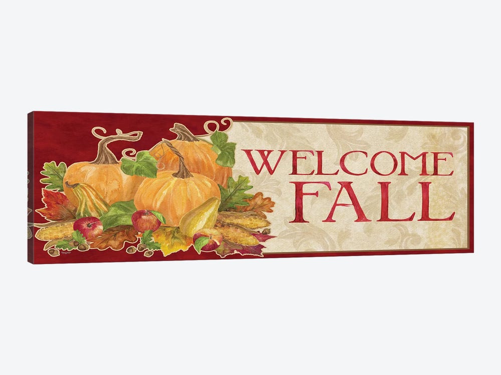 Fall Harvest Welcome Fall Sign by Tara Reed 1-piece Canvas Wall Art