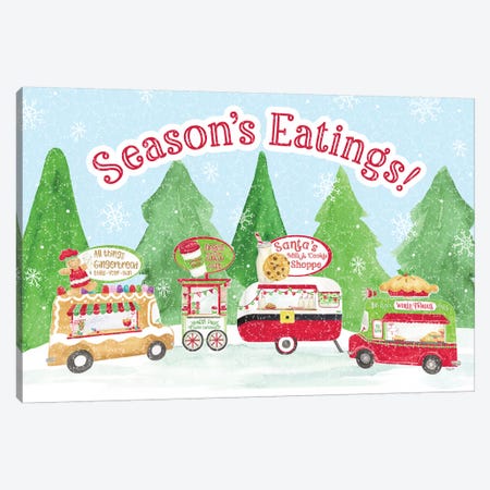 Food Cart Christmas - Seasons Eatings Canvas Print #TRE137} by Tara Reed Canvas Print