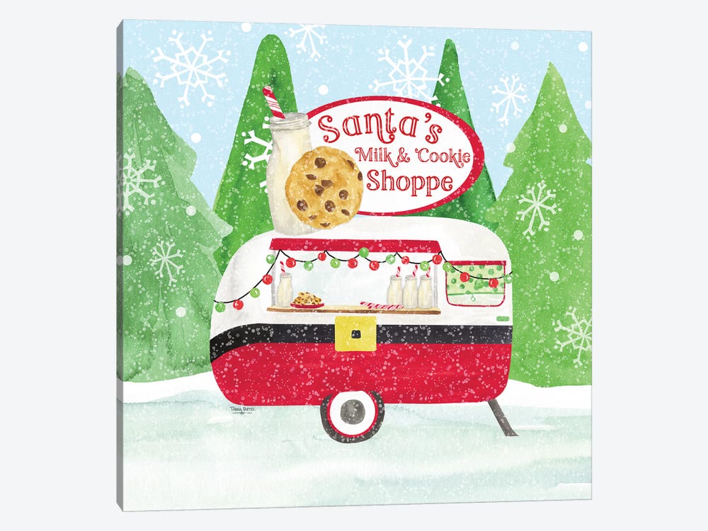 Food Cart Christmas IV - Santas Milk and Cookies by Tara Reed 1-piece Canvas Artwork