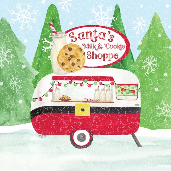 Holiday Décor: Food Cart Christmas IV - Santas Milk and Cookies by Tara Reed