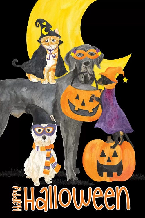 Fright Night Friends - Happy Halloween II by Tara Reed wall art