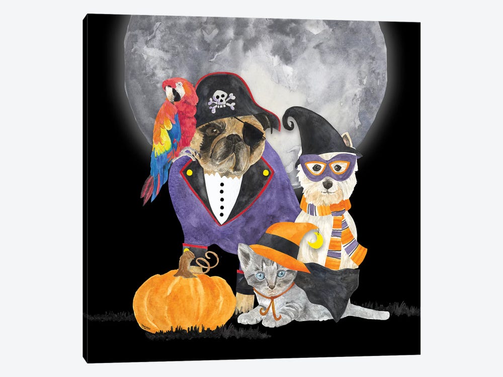 Fright Night Friends III - Pirate Pug by Tara Reed 1-piece Canvas Wall Art