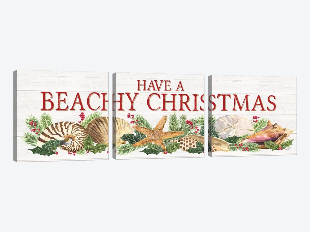 Have A Beachy Christmas by Tara Reed 3-piece Canvas Artwork