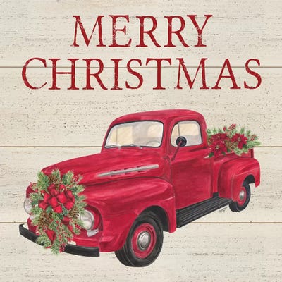 Home for the Holidays - Red Truck by Tara Reed metal wall art