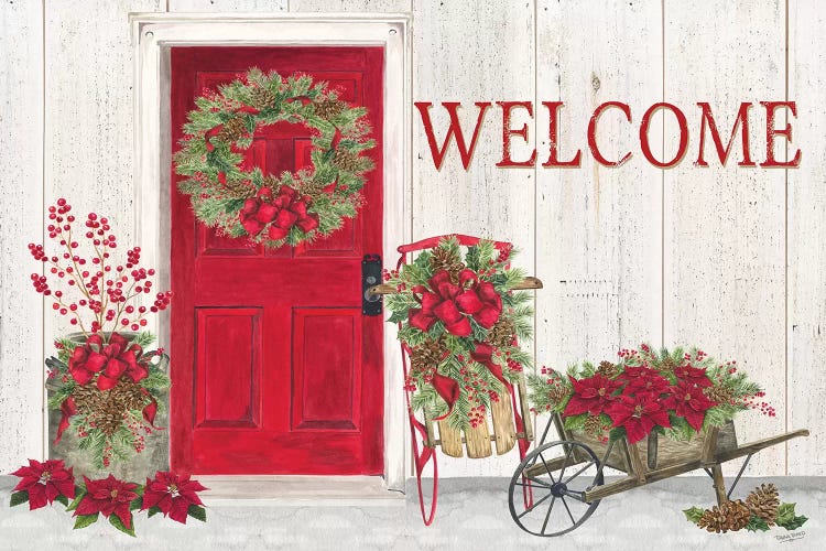 Home for the Holidays - Front Door Scene  by Tara Reed wall art