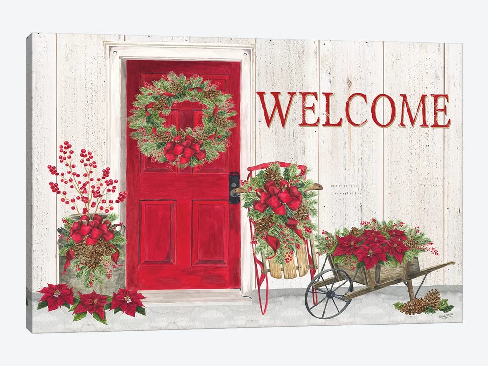 Home for the Holidays - Front Door Scene  by Tara Reed 1-piece Art Print