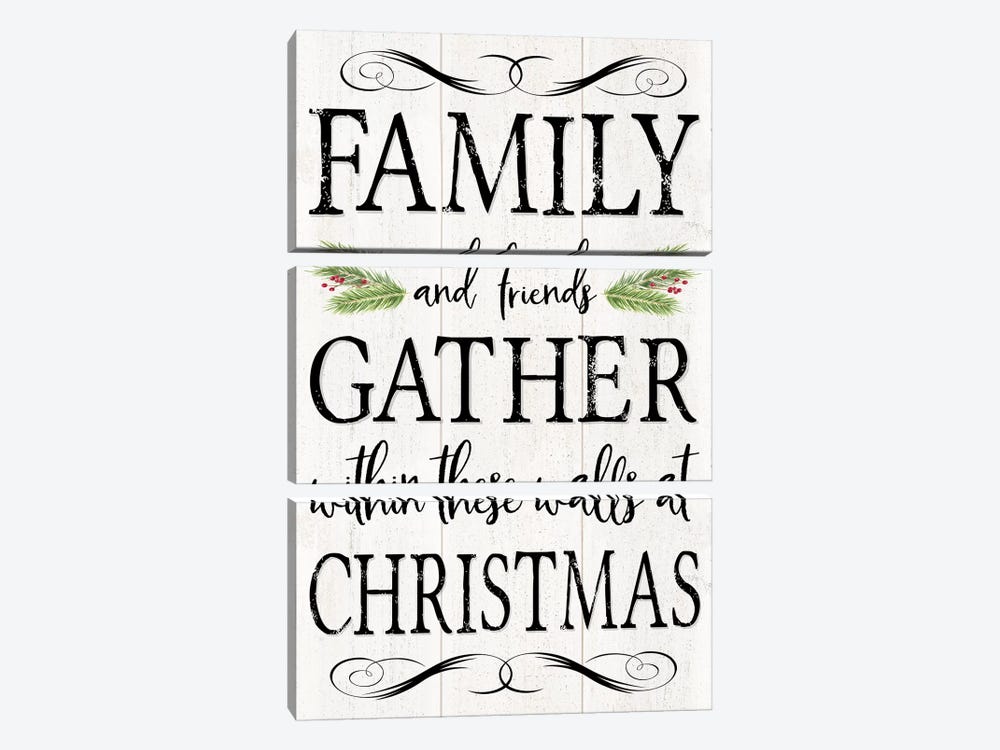 Peaceful Christmas - Family Gathers by Tara Reed 3-piece Art Print