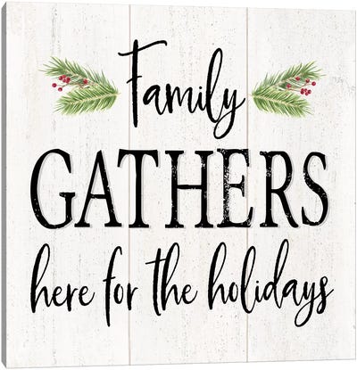 Peaceful Christmas I - Family Gathers Canvas Art Print - Home for the Holidays