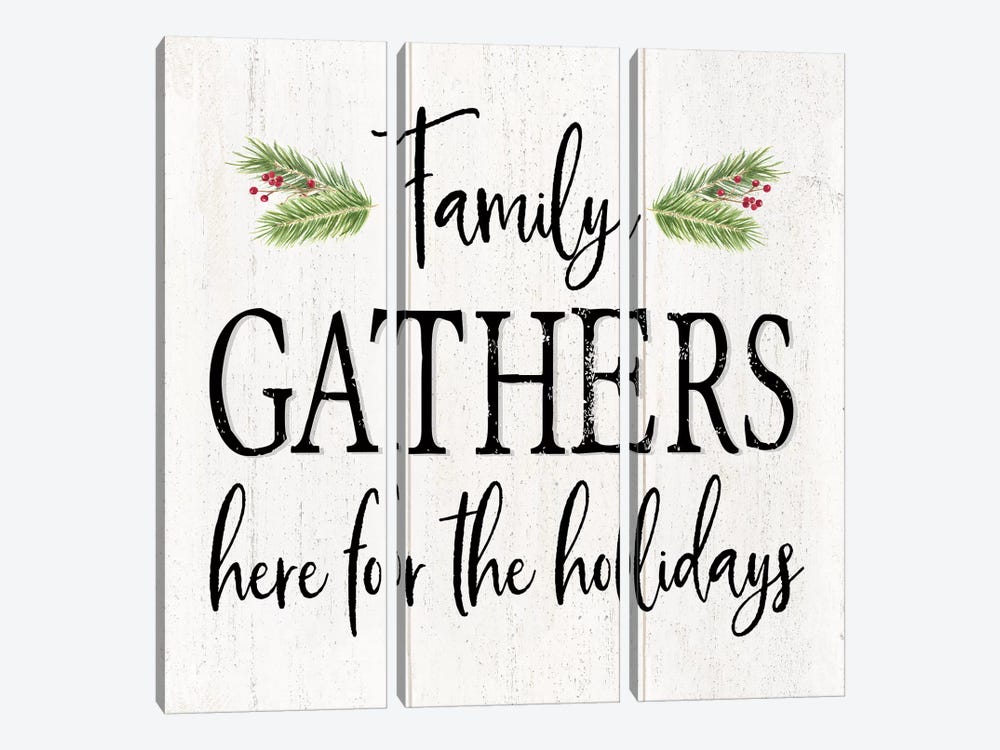 Peaceful Christmas I - Family Gathers by Tara Reed 3-piece Canvas Artwork