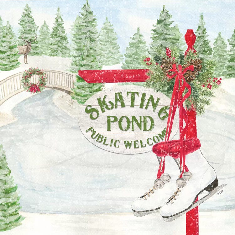 Sleigh Bells Ring I Skating Pond by Tara Reed wall art