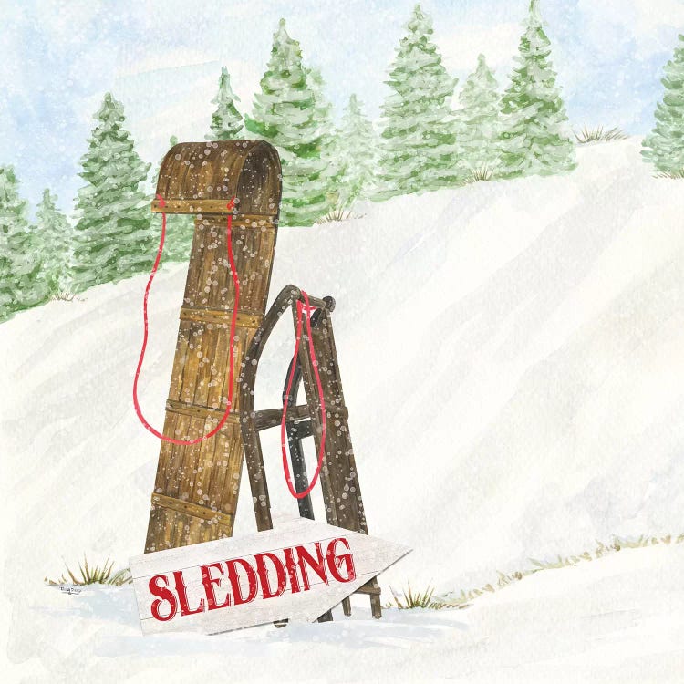 Sleigh Bells Ring II Sledding by Tara Reed wall art