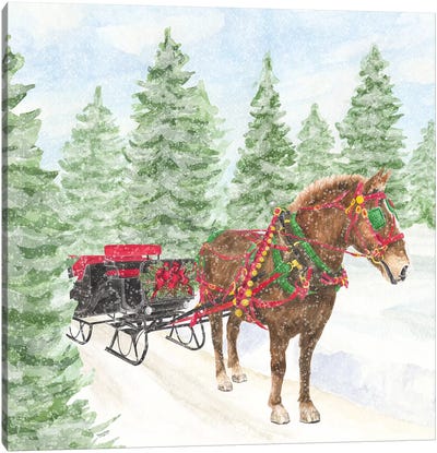 Sleigh Bells Ring III Sleigh Ride Canvas Art Print - Tara Reed
