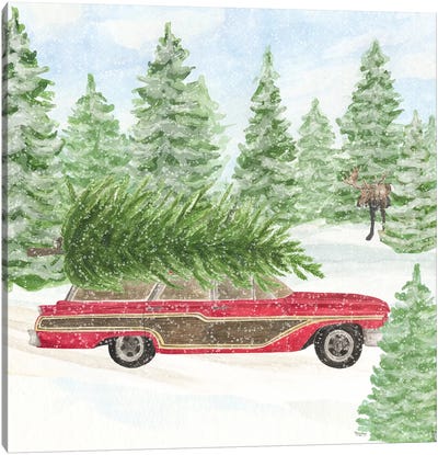 Sleigh Bells Ring IV - Tree Day Canvas Art Print - Christmas Trees & Wreath Art