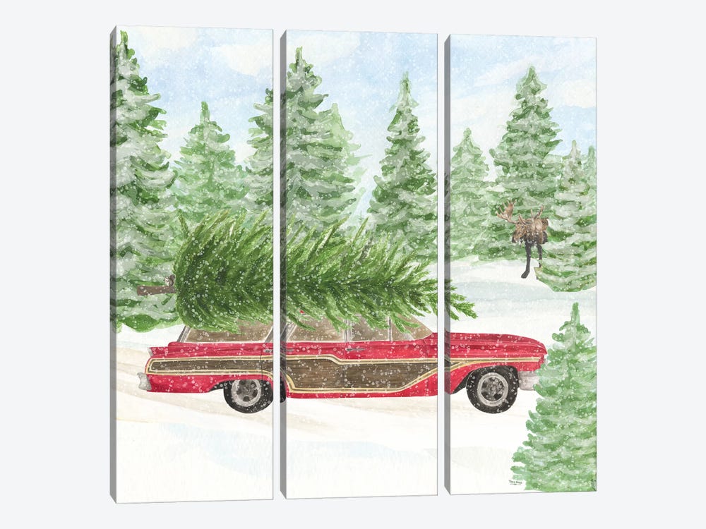 Sleigh Bells Ring IV - Tree Day by Tara Reed 3-piece Canvas Artwork