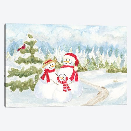 Snowman Wonderland - Family Scene Canvas Print #TRE180} by Tara Reed Art Print