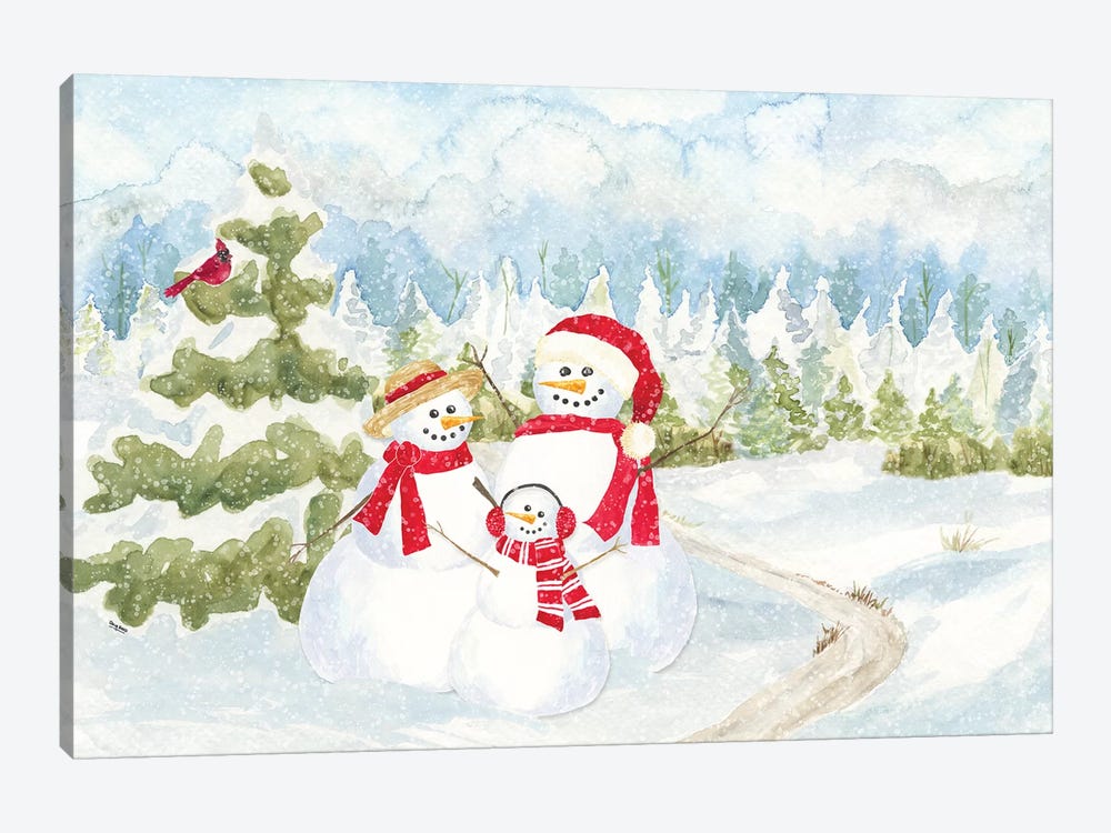Snowman Wonderland - Family Scene 1-piece Art Print