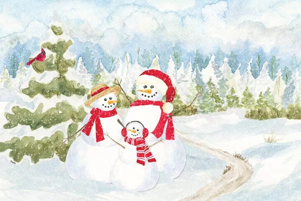 Scenes Of The Season: Snowman Wonderland - Family Scene by Tara Reed