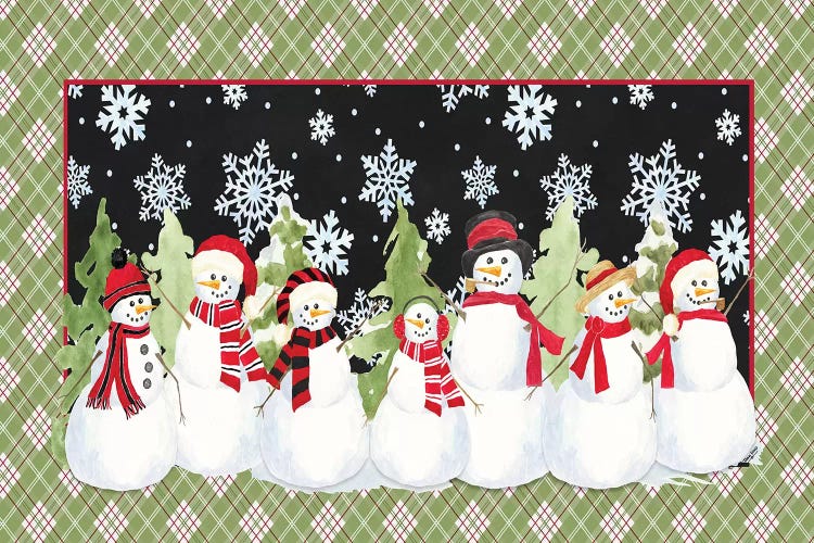 Snowman Wonderland - Red Plaid by Tara Reed wall art