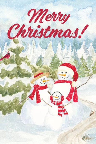 Snowman Wonderland Family Scene Portrait