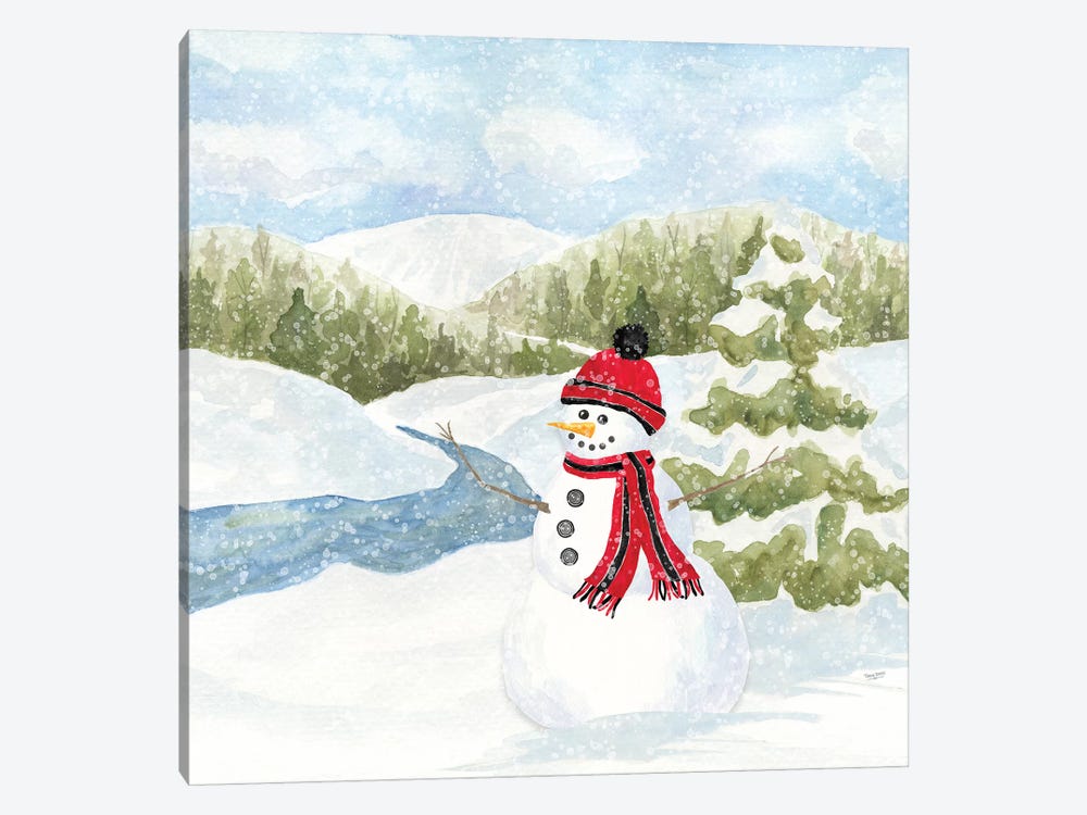 Snowman Wonderland III - Stream Scene 1-piece Art Print
