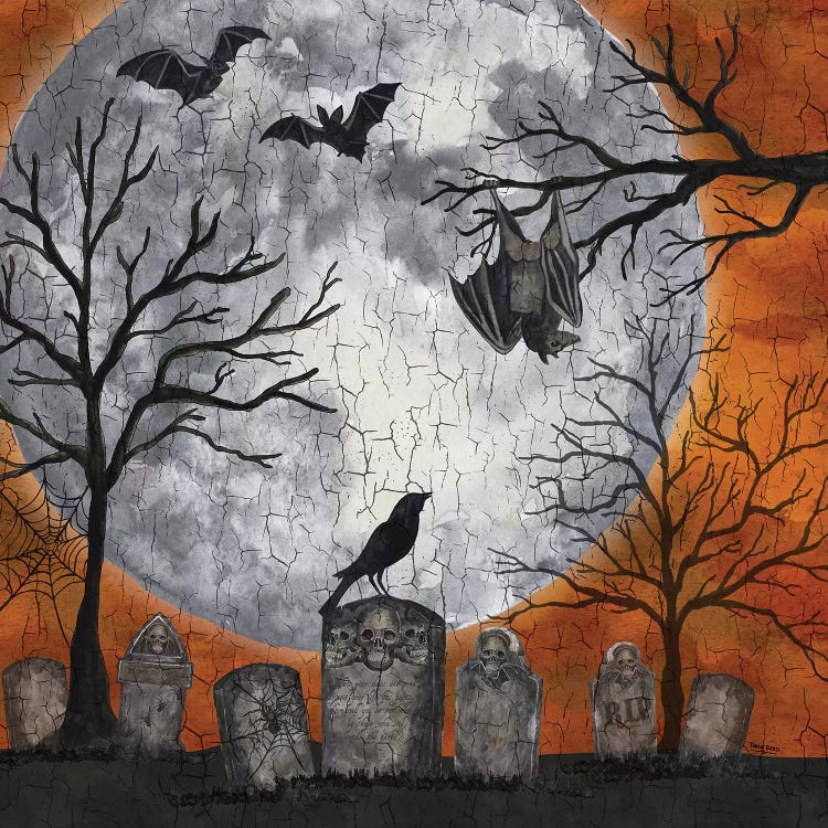 Something Wicked Graveyard I - Hanging Bat by Tara Reed wall art