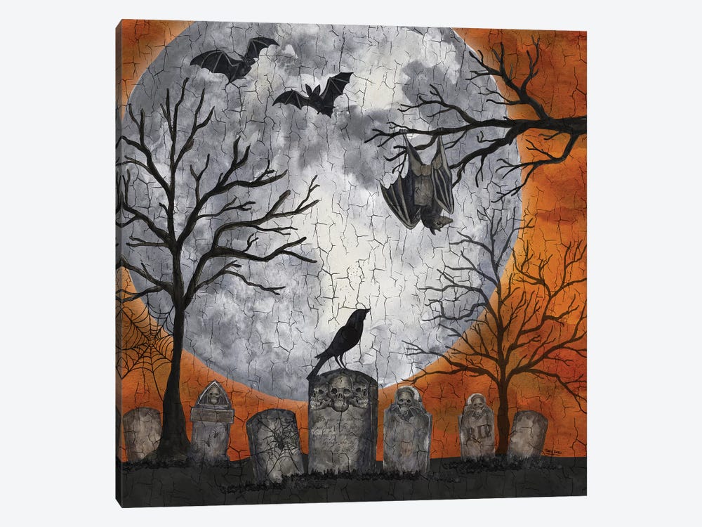 Something Wicked Graveyard I - Hanging Bat by Tara Reed 1-piece Canvas Artwork
