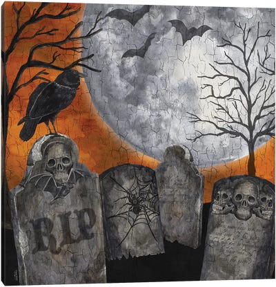 Something Wicked Graveyard II - RIP Canvas Art Print - Crow Art