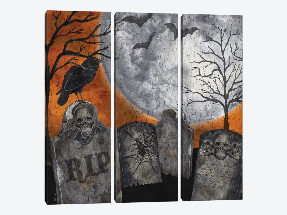 Something Wicked Graveyard II - RIP by Tara Reed 3-piece Canvas Artwork