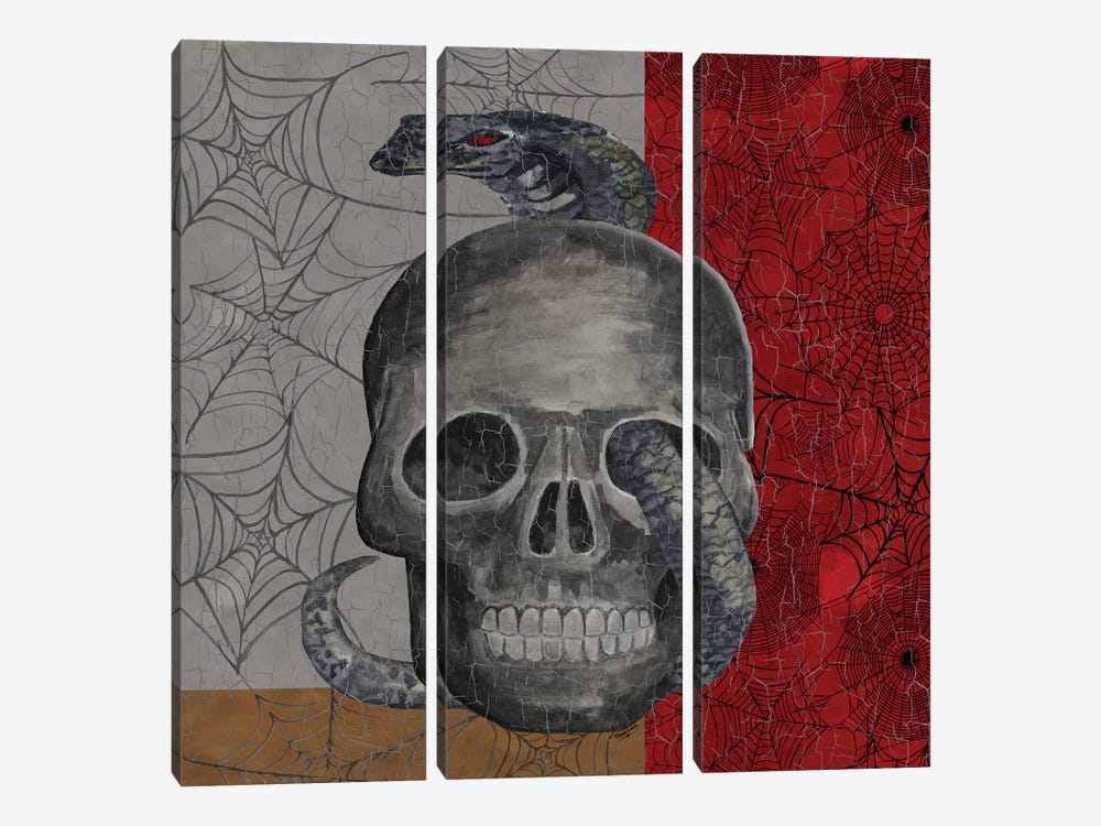 Something Wicked - Skull  by Tara Reed 3-piece Canvas Print