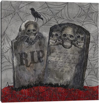 Something Wicked - Tombstones Canvas Art Print - Crow Art