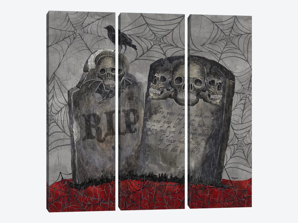 Something Wicked - Tombstones by Tara Reed 3-piece Canvas Artwork