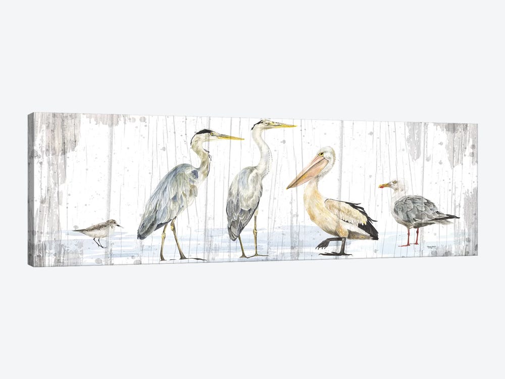 Birds of the Coast Rustic Panel by Tara Reed 1-piece Art Print