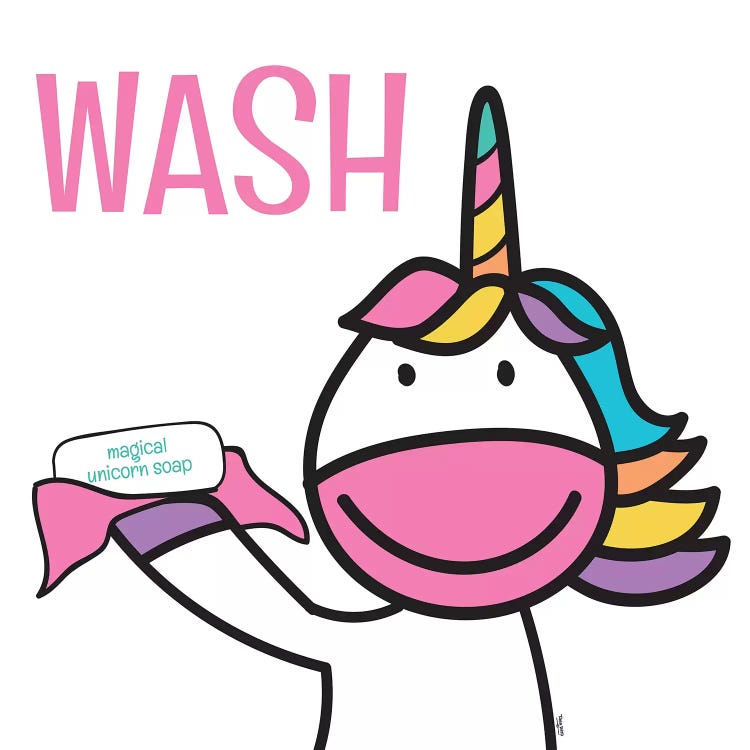 Happy Unicorn Wash by Tara Reed wall art