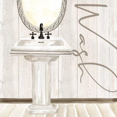 Rustic Bath I Wash by Tara Reed metal wall art