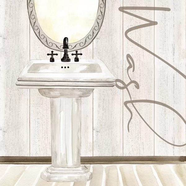 Roaring Brook Art: Rustic Bath I Wash by Tara Reed
