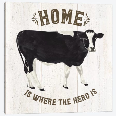 Farm Life Cow Home Herd Canvas Print #TRE218} by Tara Reed Art Print