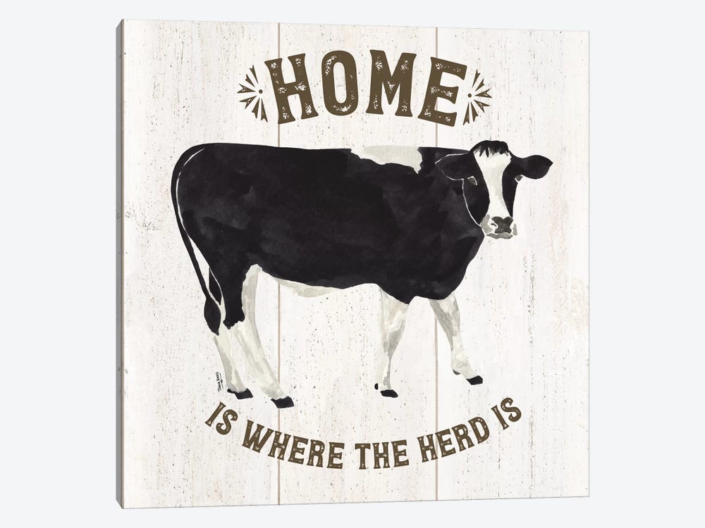 Farm Life Cow Home Herd by Tara Reed 1-piece Canvas Art