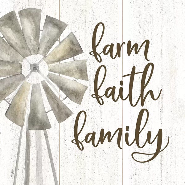 Modern Farmhouse Décor: Farm Life III Farm Faith Family by Tara Reed