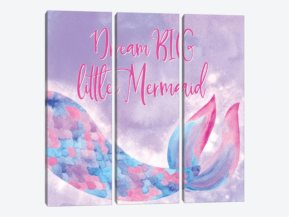 Mermaid Life I Pink/Purple by Tara Reed 3-piece Art Print