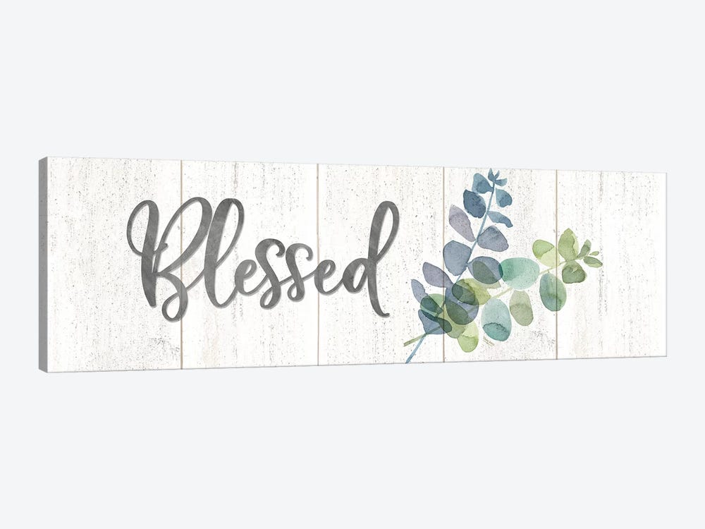 Natural Inspiration Blue Blessings sign by Tara Reed 1-piece Canvas Print