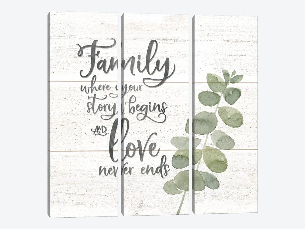Natural Inspiration Family square by Tara Reed 3-piece Canvas Art Print