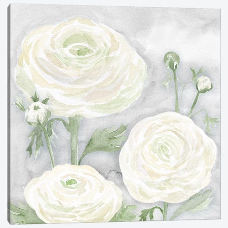 Peaceful Repose Floral on Gray I Canvas Print #TRE239} by Tara Reed Art Print