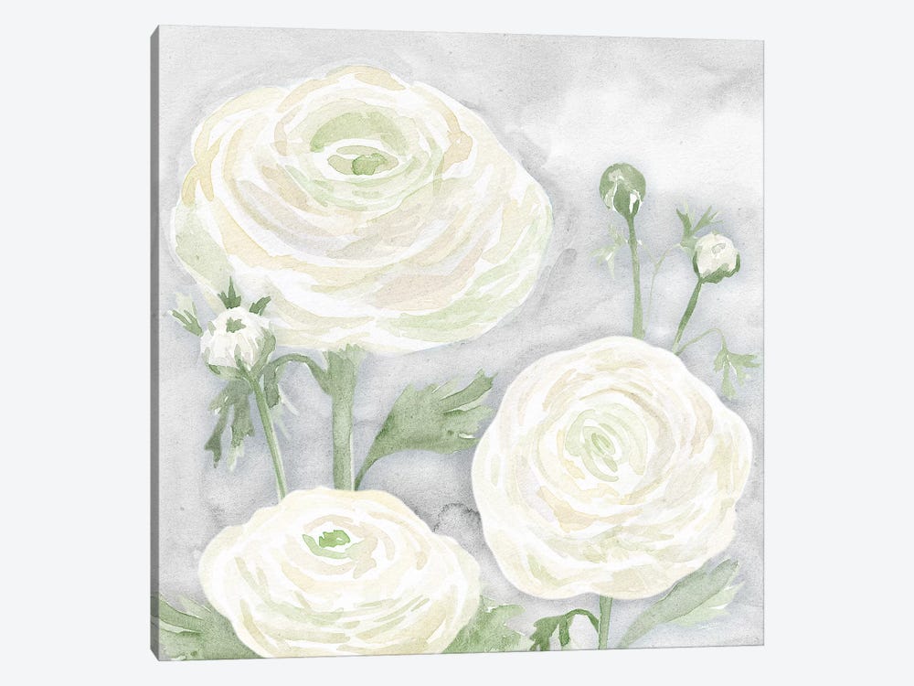 Peaceful Repose Floral on Gray I by Tara Reed 1-piece Canvas Art Print