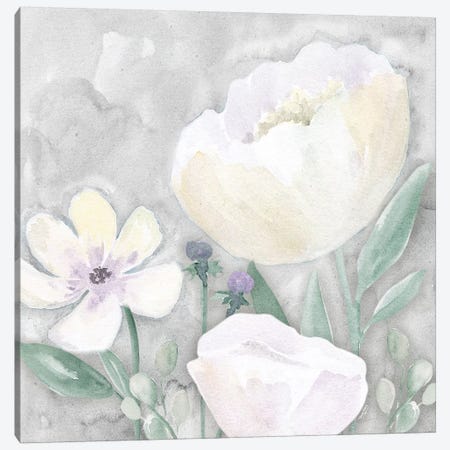 Peaceful Repose Floral on Gray II Canvas Print #TRE240} by Tara Reed Canvas Artwork